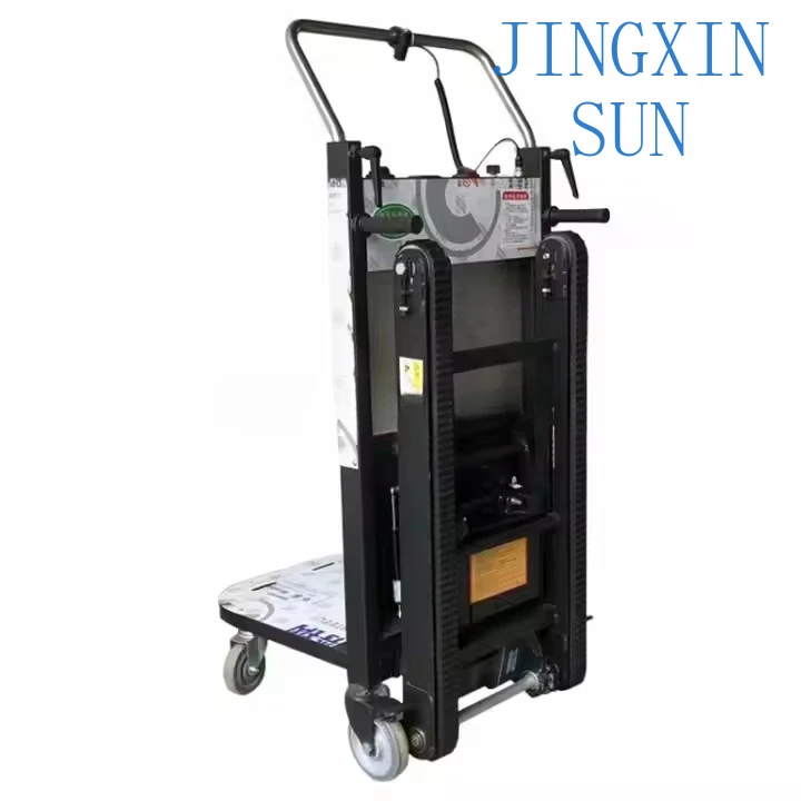 Efficient handling of cultural relics Electric automatic stair climbing car Tracked foldable transport cargo climbing car ladder