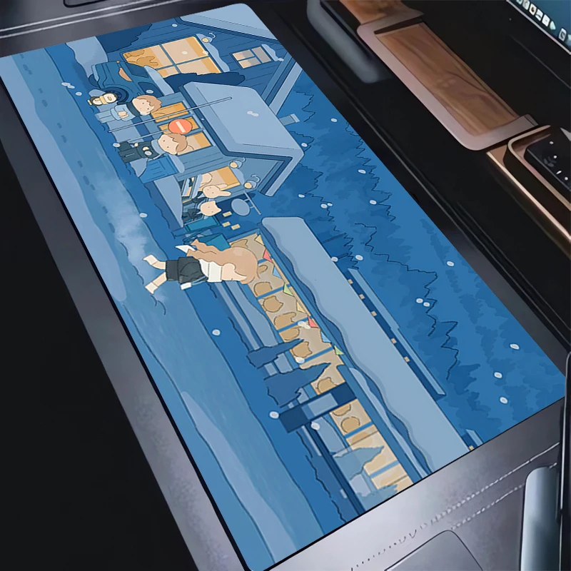 

Rubber Mouse Pad Gaming Kawaii Mousepad Anime Snow Scenery Cute Desk Mat PC Accessories Keyboard Pad Computer Cartoon Table Pad