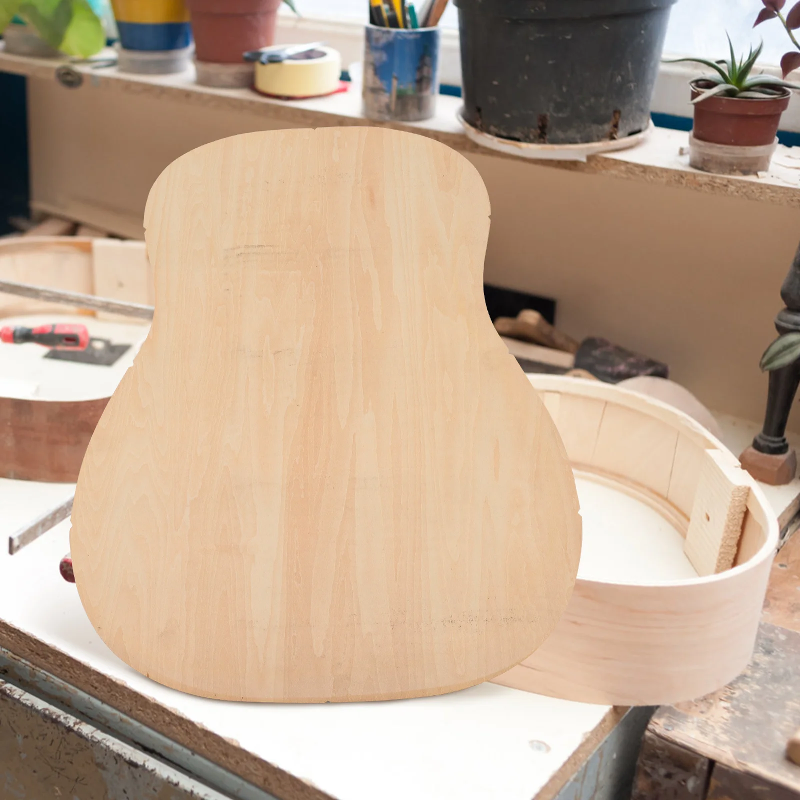 Diy Guitar Neck Head Makeup Board Gourd Shape Board Wood Guitar Production Electric Guitar Guard Board Panel Gourd Type Veneer