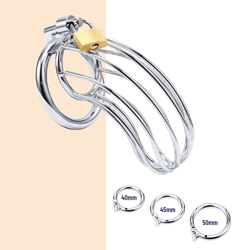 Abschließbares Keuschheitsgürtel aus Metall für Männer, kleiner Peniskäfig, Peniskäfig, sicherer Gürtel für Männer, Anti-Cheating-Sexspielzeug aus Edelstahl