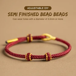 Hand Woven Size Adjustable DIY Red String Bracelets Adult Child Vintage Lucky Rope Bangles Gift