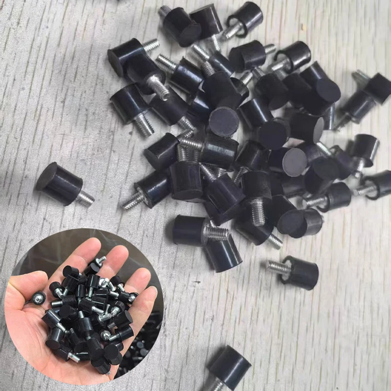 1-10Pcs VE-Type Rubber Shock Absorber M3 M4 M5 M6 M8 M10 Single Thread Male-End Isolation Mount Damper Dia 8-60mm Crash Pad