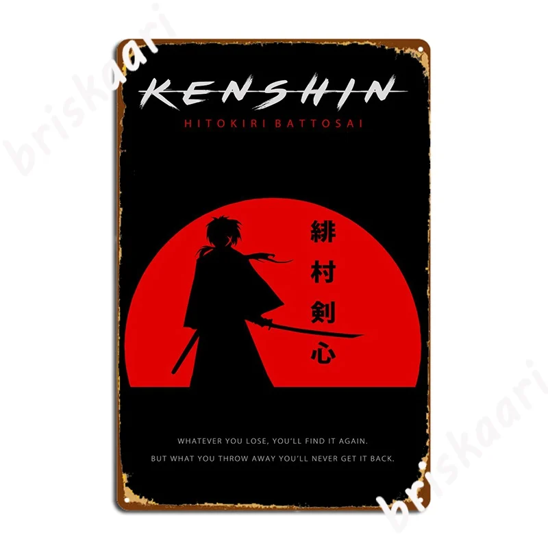 Samurai X Kenshin Anime Metal Sign Cinema Garage Plates Party Customize Tin Sign Posters