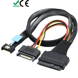MCIO 4i Gen5 Slimline SAS SFF-8654 4X a U.2 NVMe Gen5 MCIO SAS SFF-8639 68pin con SATA 15P maschio Power PCIe Mini coomedge IO