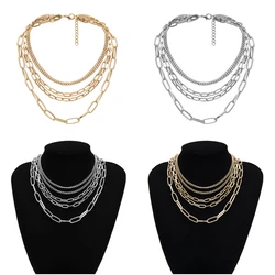 Gothic Multi Layer Baroque Pearl Chunky Chain Necklace Collares Punk   Heart Pendant Choker Necklace Festival Couple Jewelry