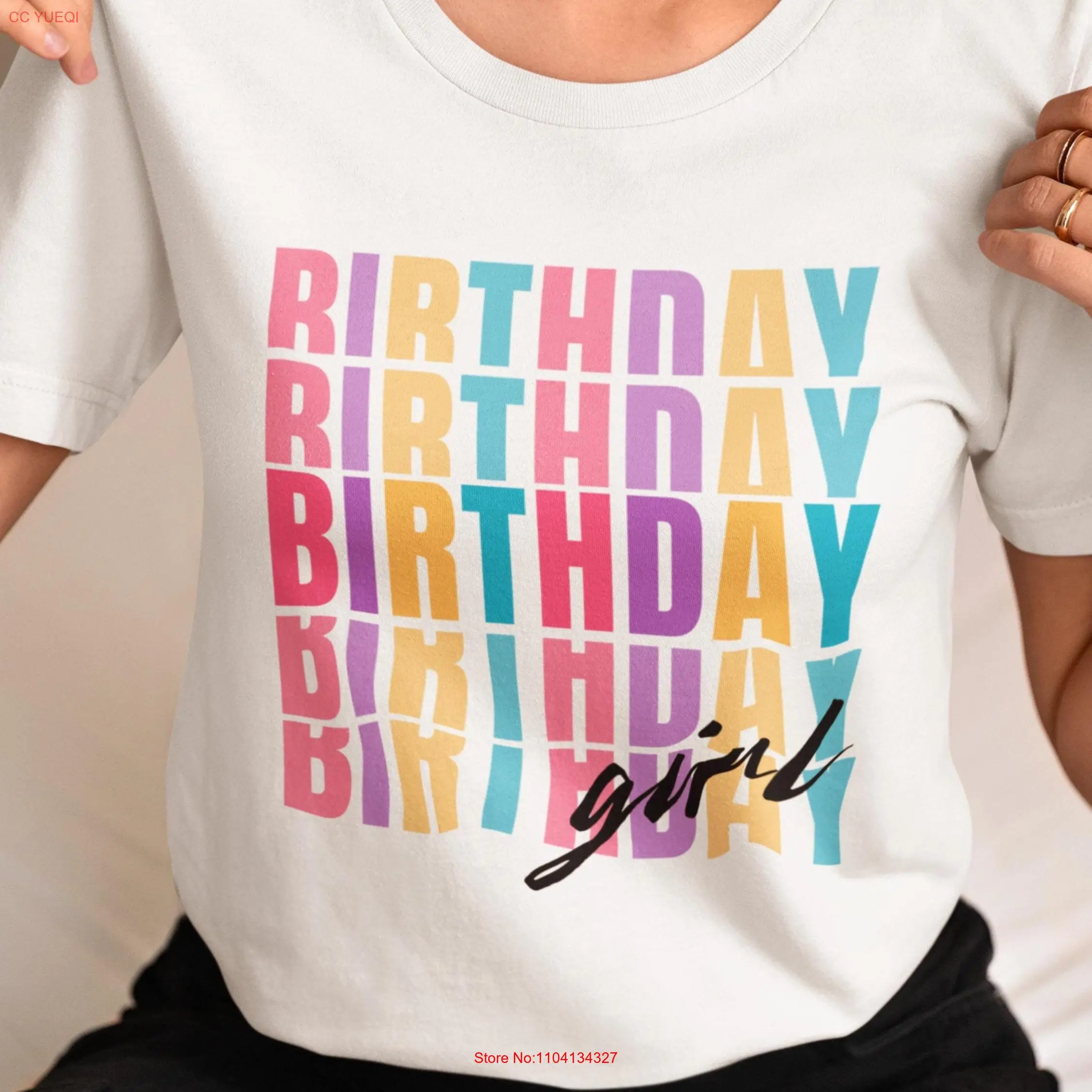 

Birthday Girl T Shirt Party Squad Youth for Her long or short sleeves
