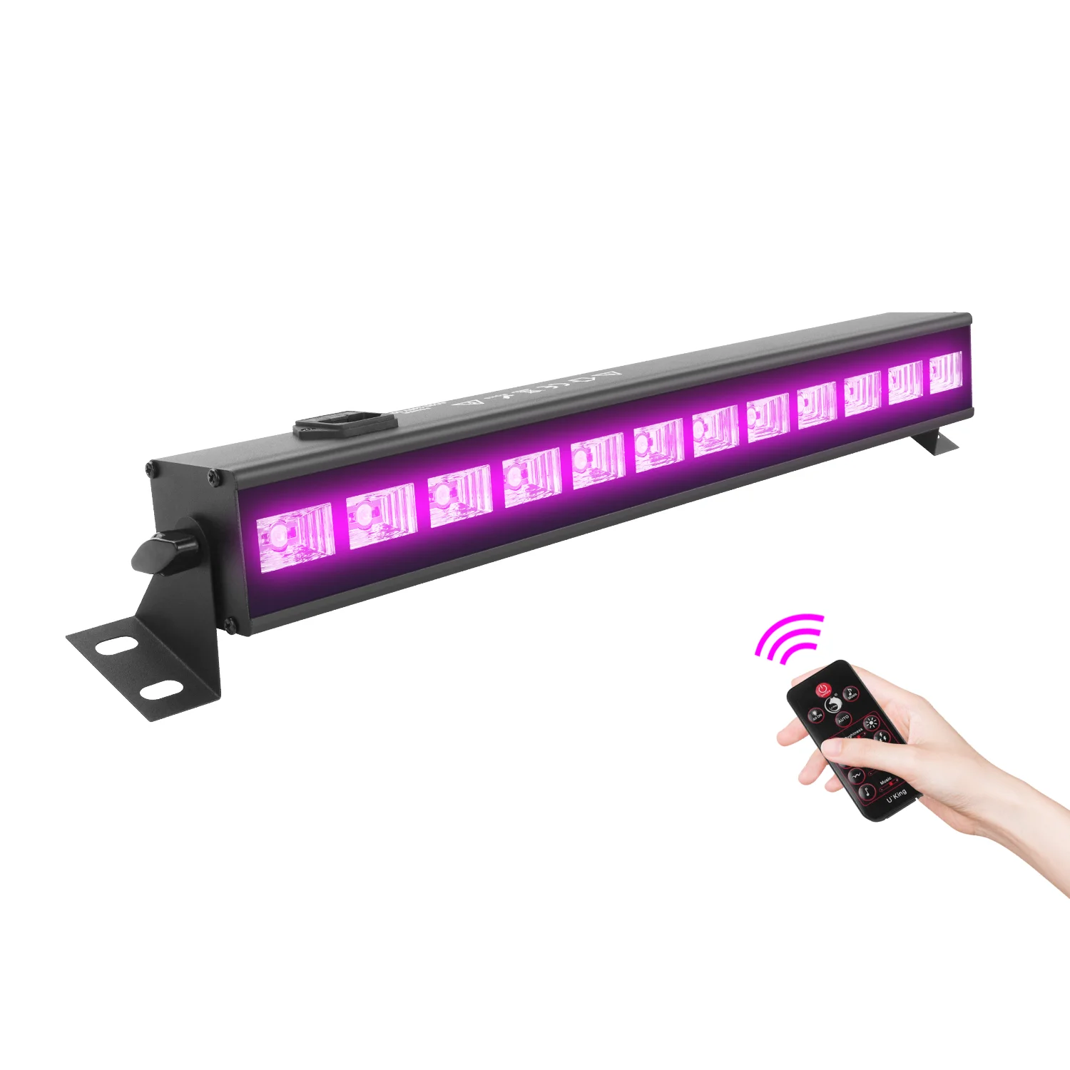 Yiflamefly 36W LED Black Light Bar With Remote UV 12 LEDs Blacklight Bar Glow Wall Wash Light Stage Effect Lighting Party Lights