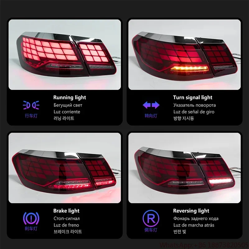 Upgraded Tail Light For Mercedes Benz W212 Taillight 2009-2016 New Style Tail Lamp Red Rear Lamp Brake Light