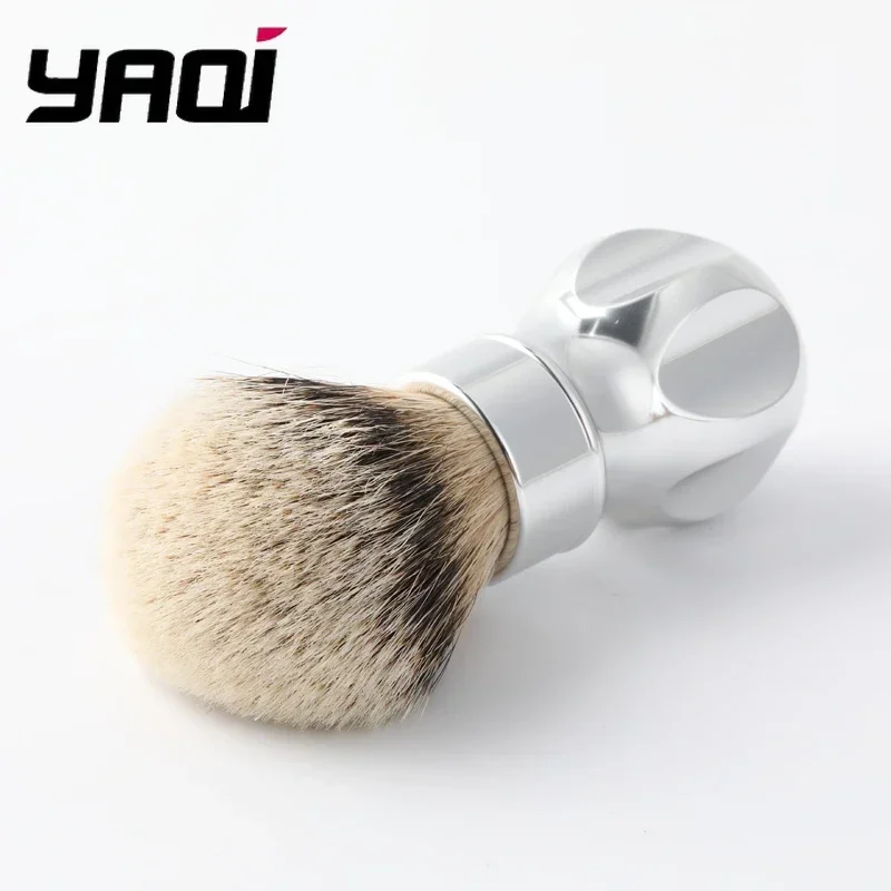 فرشاة الحلاقة ياكي الجوزاء 24 مللي متر بأكسيد مقبض معدني Silvertip الغرير فرشاة الحلاقة الشعر هدية عيد ميلاد لصديقها