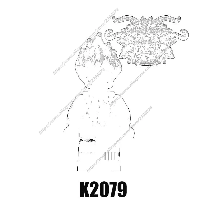 Figuras de acción de dibujos animados para niños, accesorios, bloques de construcción, KDL811, K2077, K2078, K2079, K2080, K2081, K2082