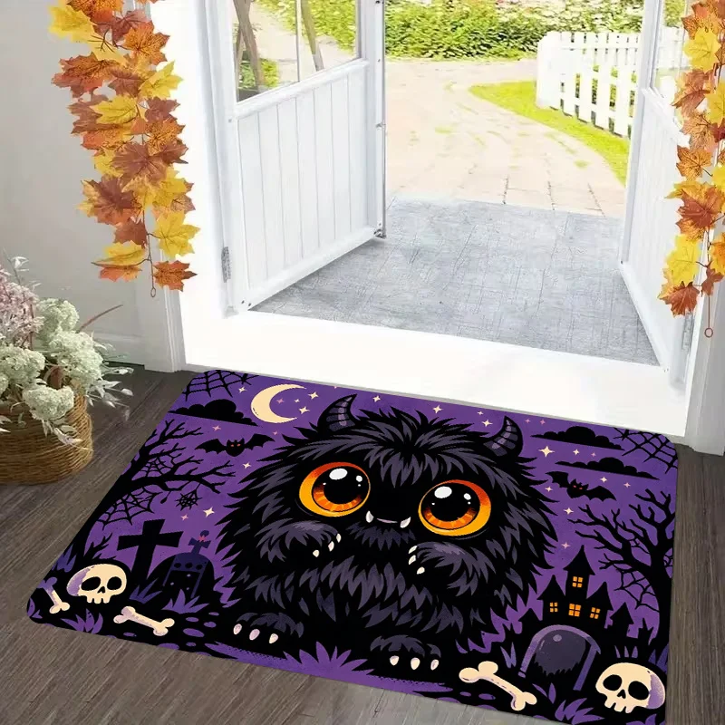 VIKAMA 2D Flat Printing Cute Little Monster Entrance Doormat Welcome Mat Rug For Bedroom Carpet For Living Room Home Decoration