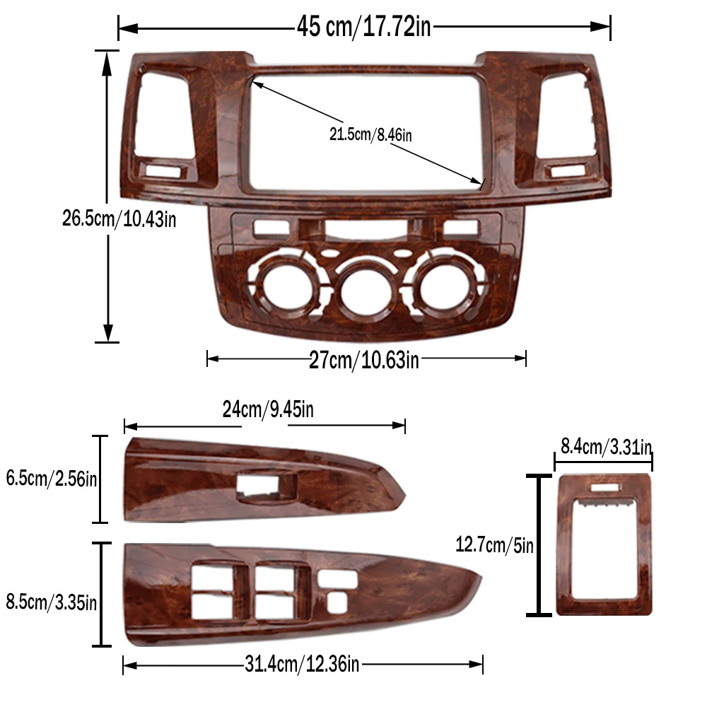Car for 2008 2014 Toyota Fortuner Hilux VIGO Air Conditioning Outlet Side Original Size Car Panel Plastic Peach Plasticwood Kit