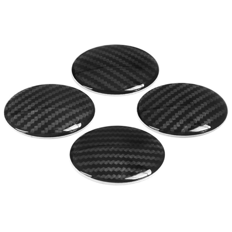 4Pcs/Lot 56mm Carbon Fiber Glue Resin + Aluminum Car Wheel Center Hub Caps Logo Sticker for Rim Hubcap Car Styling Accessories