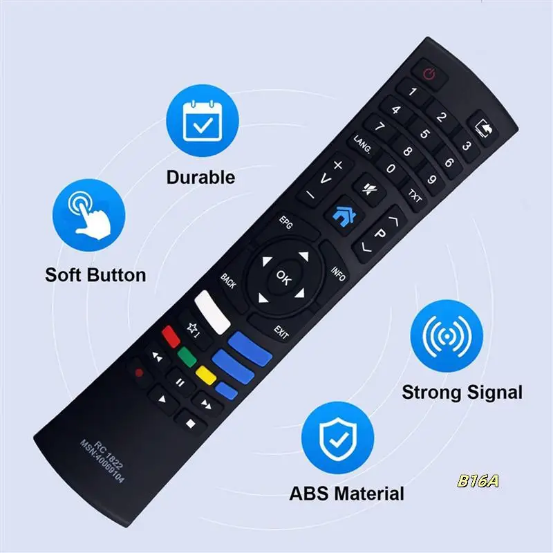 2X RC1822 Replace Remote Control For Medion Bush TV Remote Control
