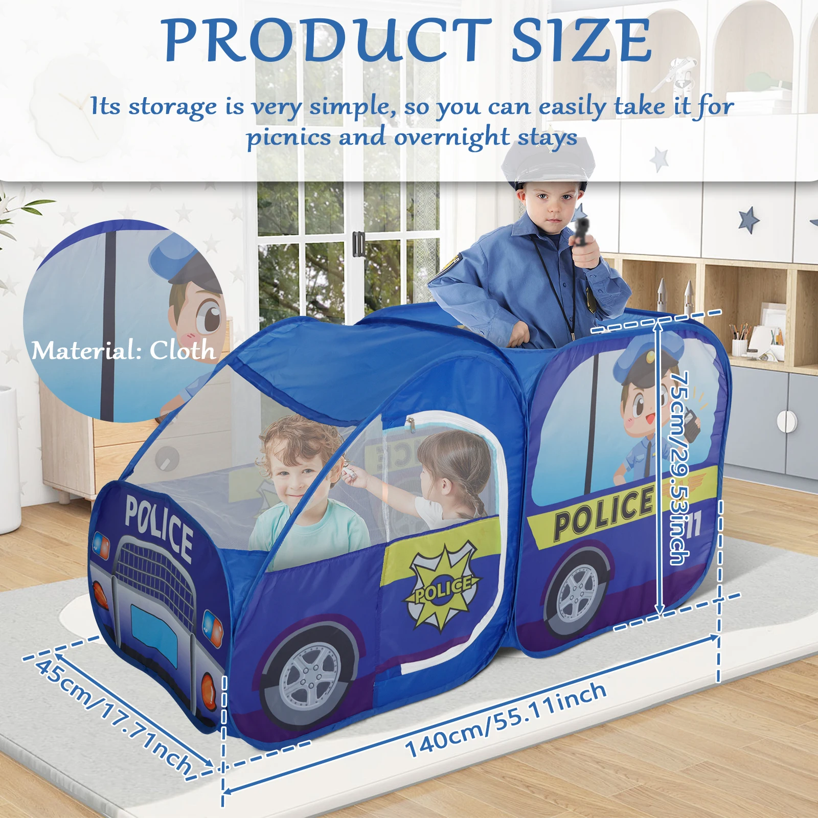 Mini Kid Tent Indoor Role Play Toy Foldable Play House Car Tent with Storag Bag Garden Out Camping Game House Anti-mosquito Tent