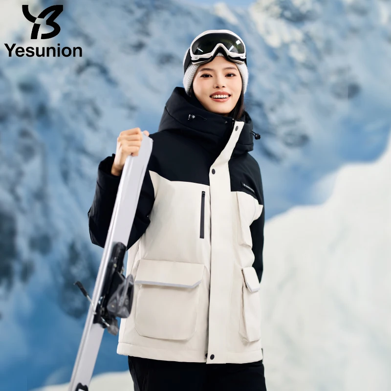 YESUNION Unisex-Daunenjacke für den Außenbereich, winddicht, wärmend, Arbeitskleidung, Bergsteigermantel, Damen-Windjacke, lässige, lockere Passform