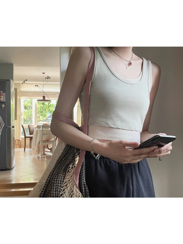 

Женская майка-топ JMWOMEN Mint een Flavor Color Blo ort Sve, летняя, приталенная, для многослойного ношения, из смесового хлопка