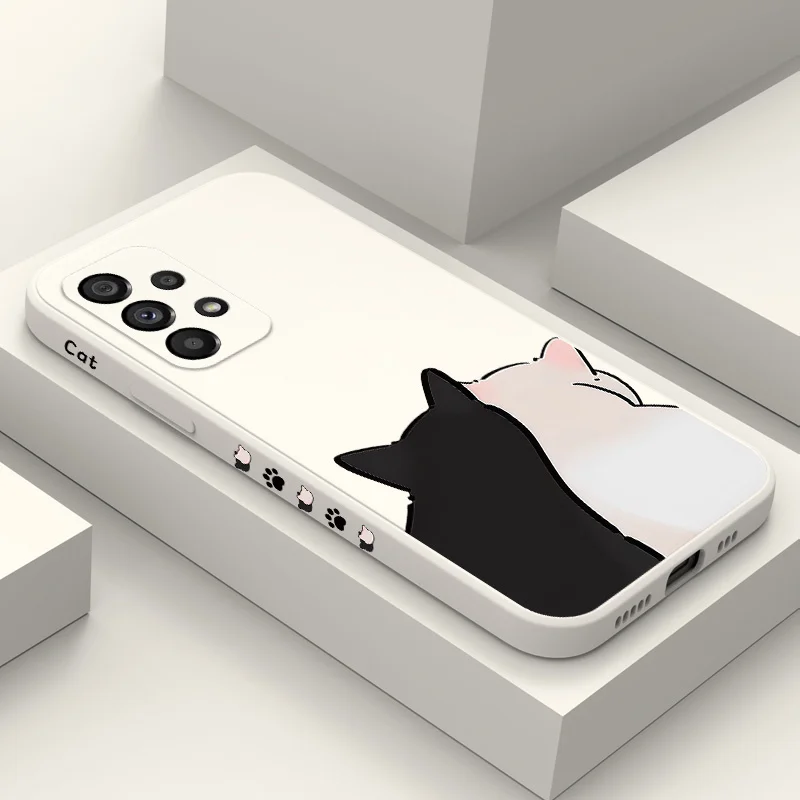 

Snuggle Happy Cat Phone Case For Samsung Galaxy A73 A53 A33 A23 A13 A03 A72 A52 A52S A32 A22 A12 A71 A51 A31 A21S Silicone Cover