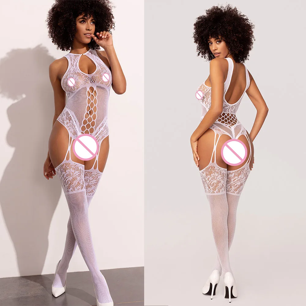 pornographic underwear Body stocking Women Sexy Bodysuit Lingerie Fishnet Open Bra Erotic Costumes Pantyhose Mesh Suit Tights Po