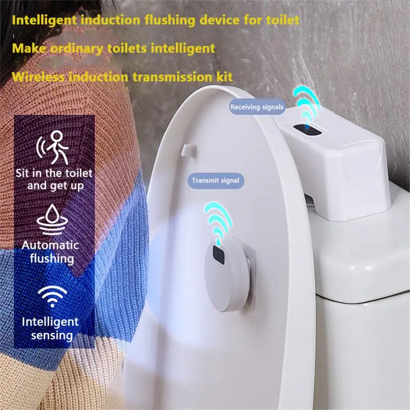 Automatic Touchless IR Sensing Toilet Flush Sensor Toilet Flush Aid Toilet Motion Sensor Flush Button On-Touch Flush Valves