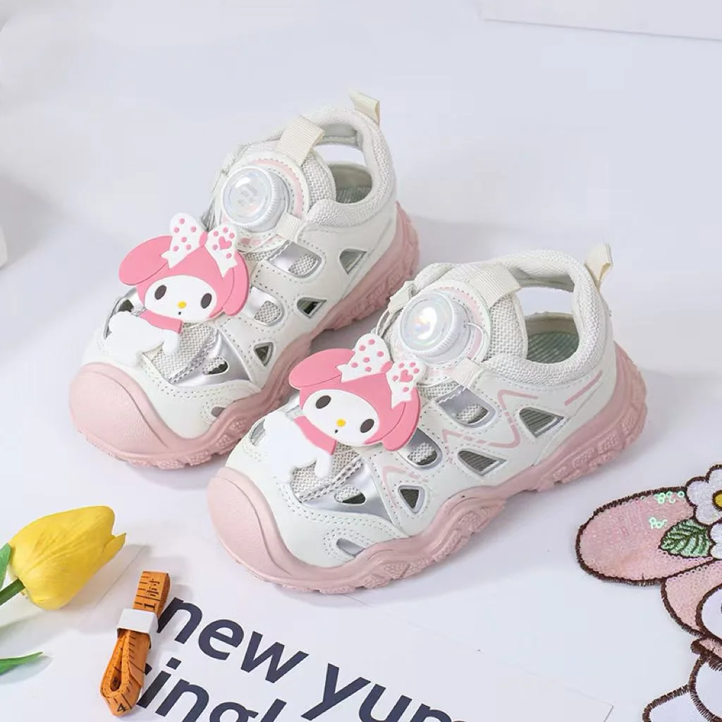 

Sanrio My Melody сандалии для девочек, детская повседневная обувь, кавайная дышащая мягкая пляжная обувь, детские летние дышащие кроссовки на открытом воздухе