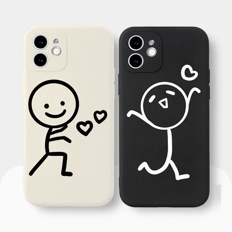 

Fashion Soft Silicone cute funny Couple Shockproof Phone Case for Apple iPhone 13 12 11 14 15 16 Pro Max 15 16 Plus cover