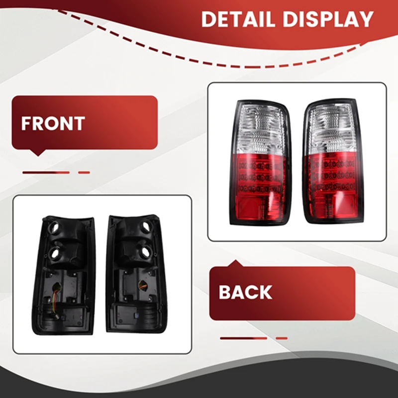 

NEW-1Pair Car Rear LED Brake Tail Light For Toyota Land Cruiser Prado LC80/FJ80/4500 1991-1997 Driving Tail Lamp