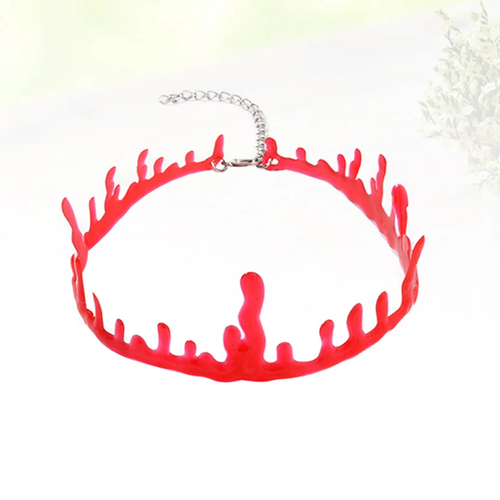 

2Pcs Blood Choker Necklace Red Halloween Party Necklace Scary Costume Horror Accessory Jewelry Blood Neck Chain
