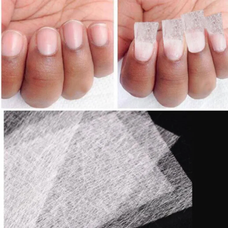 Nail Art Fiberglas für UV-Gel, DIY-Nägel, weiße Acryl-Nagelverlängerungsspitzen mit Schaber, DIY-Nagel-Spa-Werkzeuge