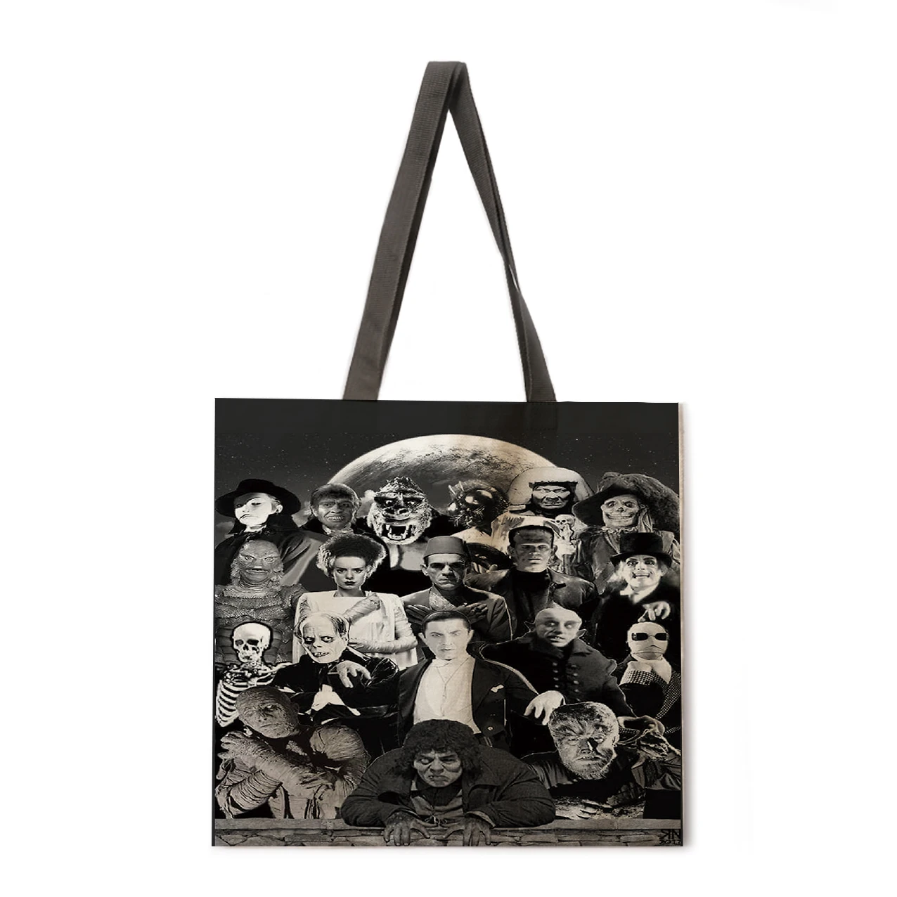 

Halloween Linen Tote Lightweight Shoulder Bag Large Capacity Eco-friendly Shopping Bag Tote Bag