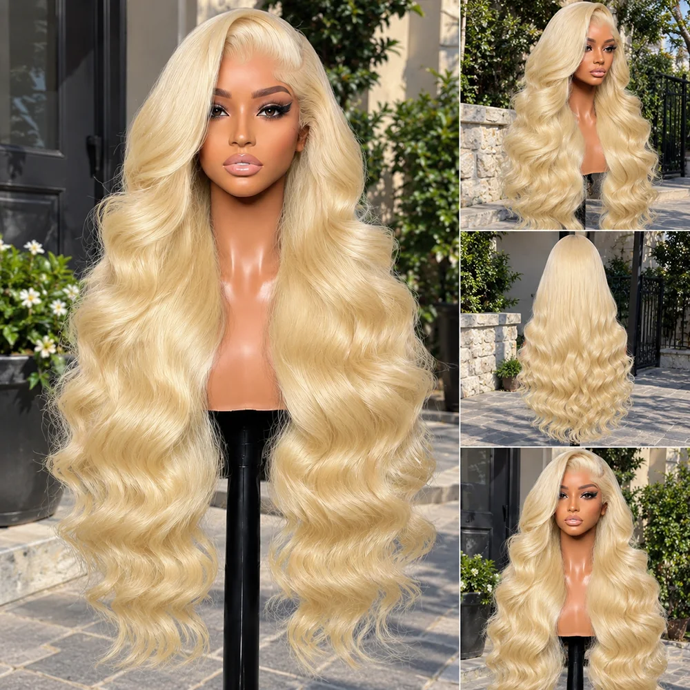 613 Blonde Body Wave Lace Front Wig - 613 Vücut Dalgalı İnsan Saçı Peruk,