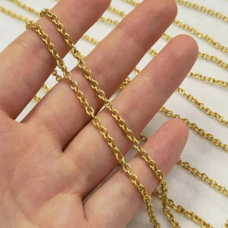 New Pure Titanium 3mm O-shaped Chain Ultra Light Anti Sensitive Necklace Fine Ball Chain Trendy Retro Men's and Women's Chains