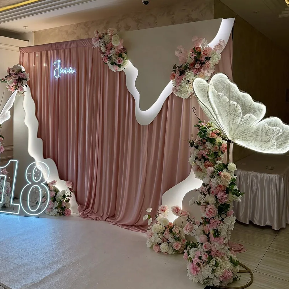 FSDKX 2025 New Product High Quality Pvc Wave Wedding Decoration Background for Event Stage