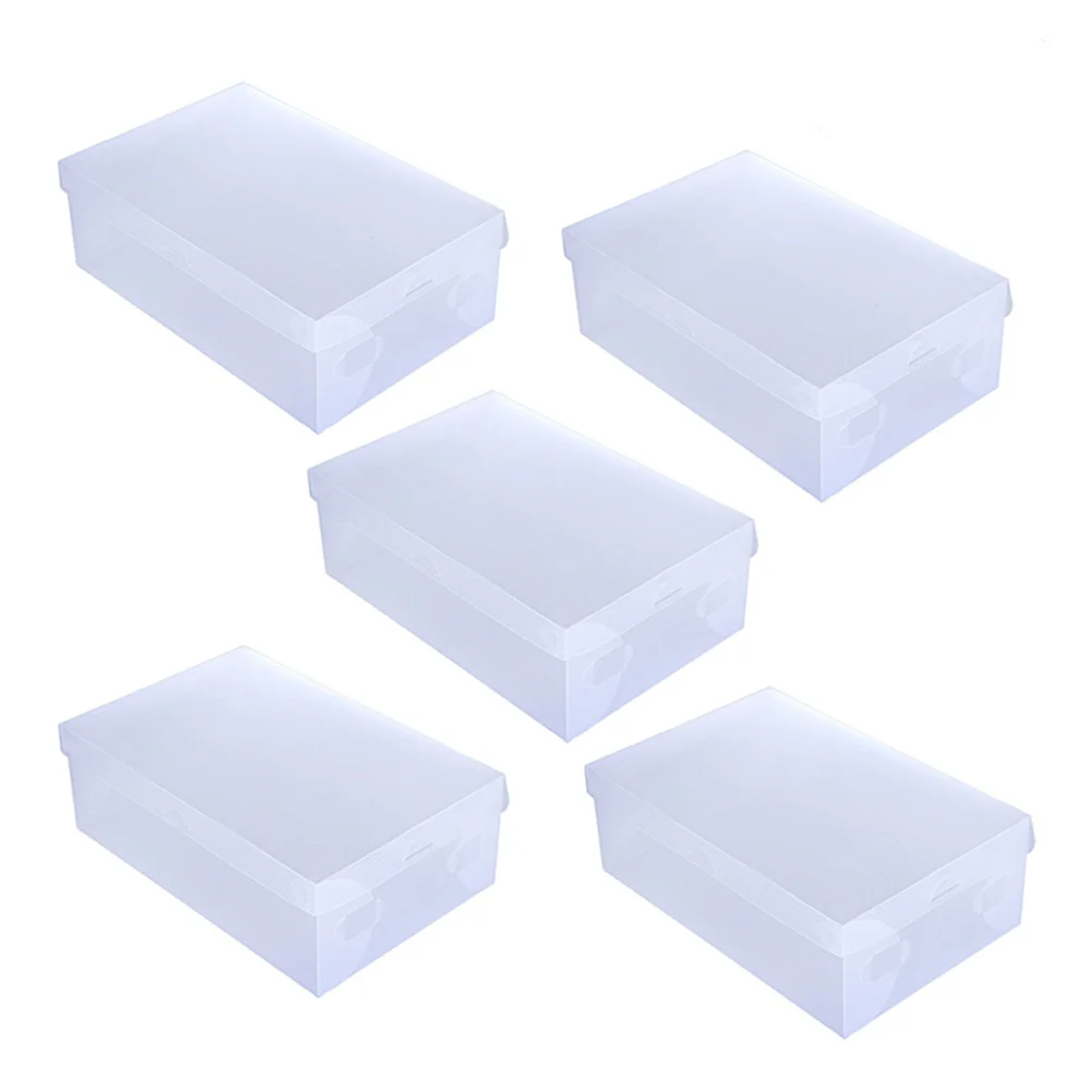 

10 Pcs Storage Shoe Miss Boxes Acrylic Brush Holder with Lid Clear Shoes Organizer