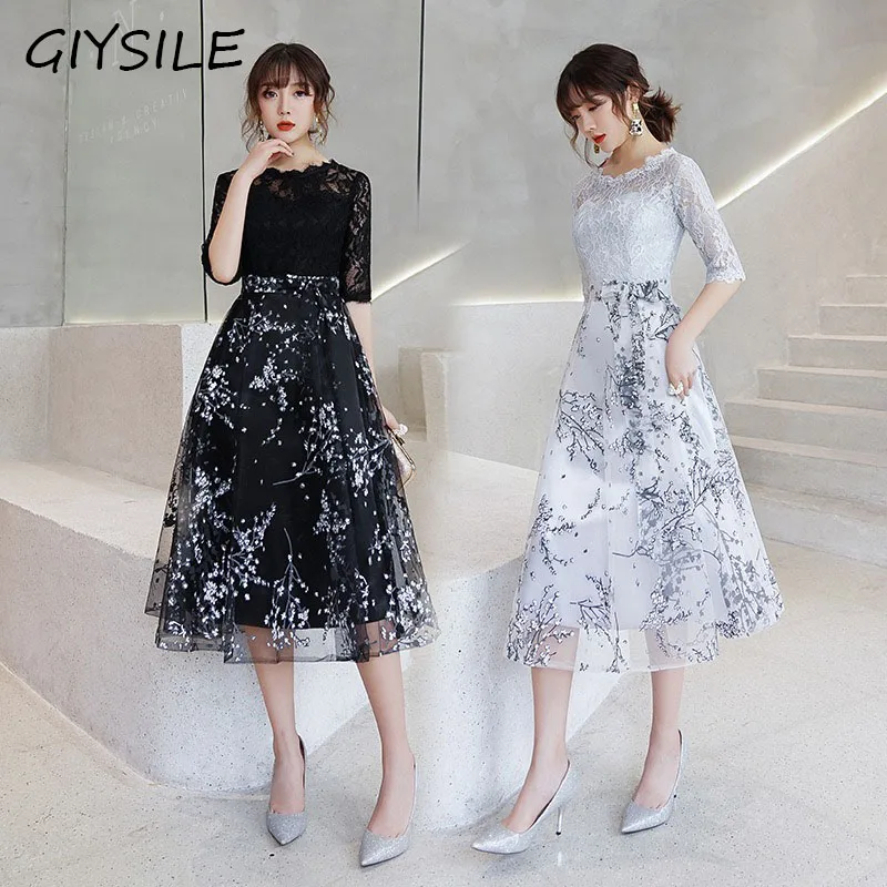 

Elegant Mid-Length Evening Gown Customized Evening Dresses A-Line Woman Formal Party Gown Wedding Party Dress Vestidos De Fiesta