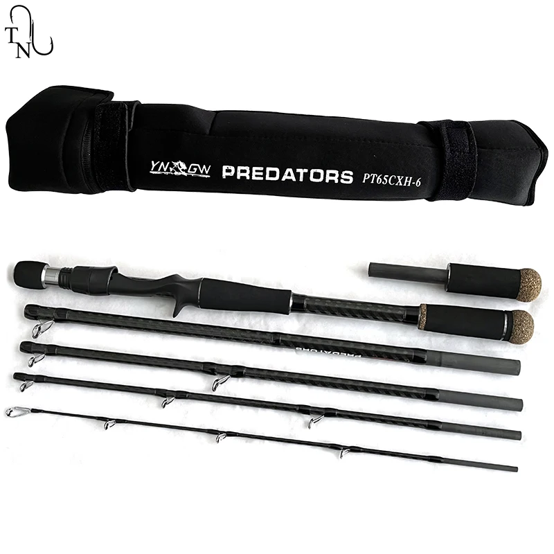 

TN92 P65CXH-6 Casting Carbon Travel Fishing Rod 5 Sections 1.95m EVA Handle Portable Fishing Tackle