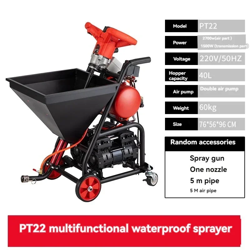 Multifuncional Impermeável e à Prova de Fogo Pintura Pulverização Máquina, Putty Foundation, Diatom Lama, Cimento Grouting