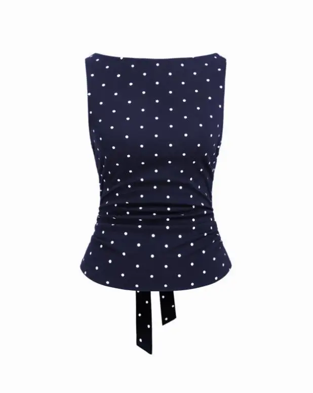 المرأة Y2K الجمالية الجنية تانك القمم بلوزات بلا اكمام طاقم الرقبة التعادل متابعة النقاط طباعة سليم صالح كاميس الصيف كلوبوير #5