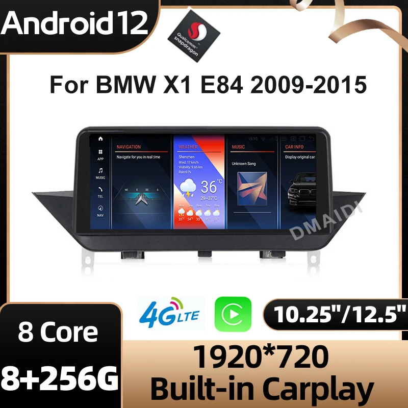 

Qualcomm Android 12 Car Multimedia Video Player GPS Navigation Radio For BMW X1 E84 2009-2015 Stereo Wireless Carplay Auto