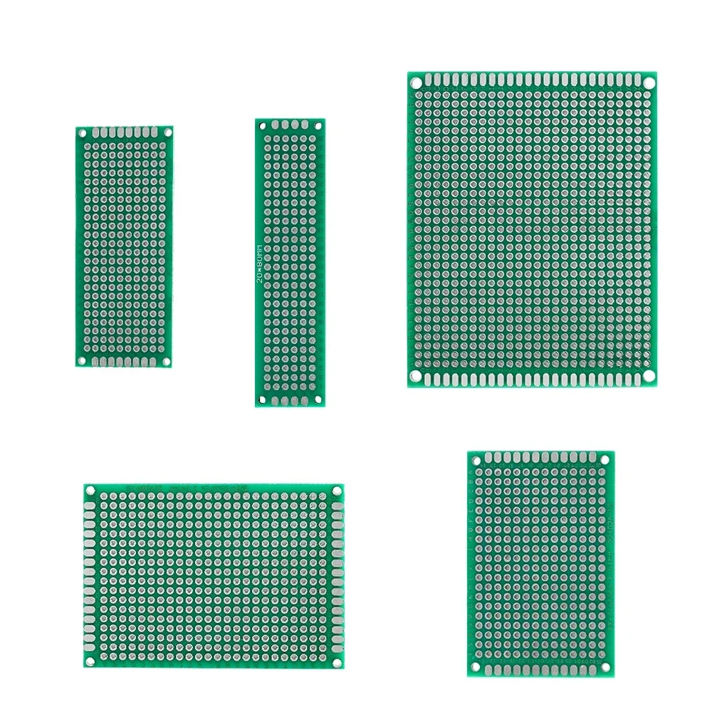 Dupla face PCB Board Set, Kit Protótipo, FR4 Impresso, Circuito Universal Perfboard, DIY, 2*8cm, 3*7cm, 4*6cm, 5*7cm, 7*9cm, 34 PCs/Lot