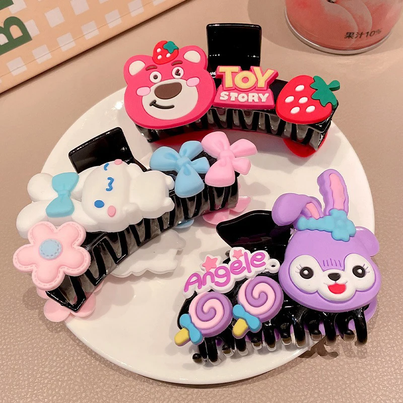 

Disney Cute Hair Claw Women Cartoon Anime Lotso Resin Hairpin Girl StellaLou Hair Clip Kids Cinnamoroll Shark Clip Birthday Gift