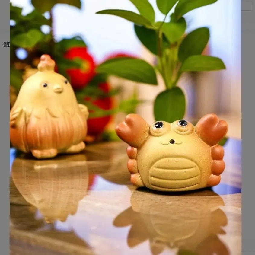 

Ceramic Purple Sand Tea Pet Ornament, Cute Boutique Line Incense Plug Raise Handmade Goldfish Tea Table Landscaping Play Incense