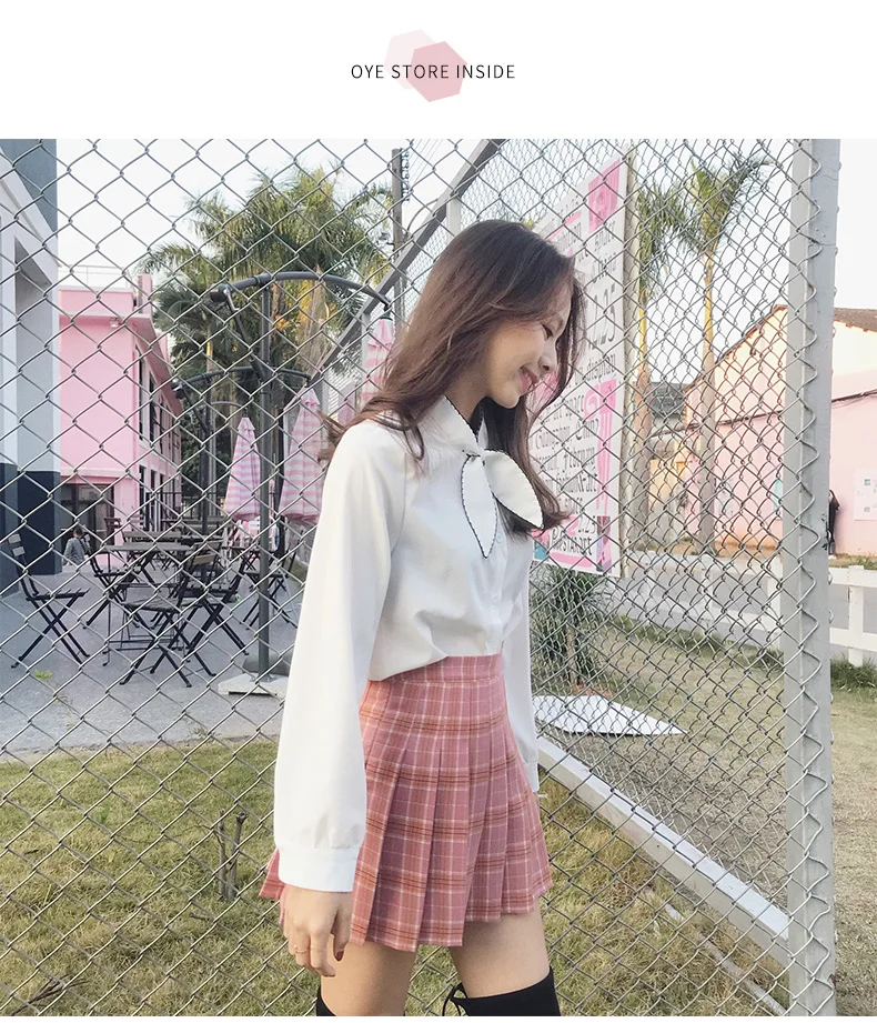 Pleated Skirt Female Student Korean Style Spring Summer Y2k New High Waist Slimming College Style A- Line Pink Plaid Skirt Women