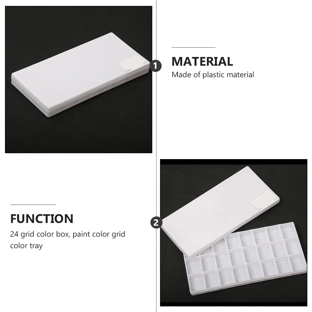 

3Pcs 24 Slots Watercolor Pigment Box Color Mixing Pan Practical Painting Tool for Artists Students Durable Art Paint Tray