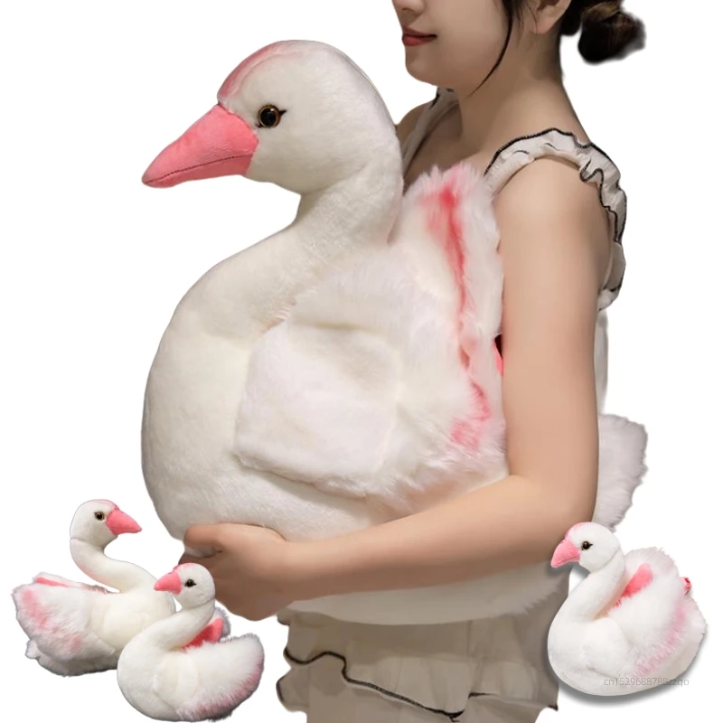 Ceative 45CM Simulation Swan Stuffed Plush Toys Animals Soft Dolls Pink Pillow Office Bad Room Decor Kawaii Kids Birthday Gifts