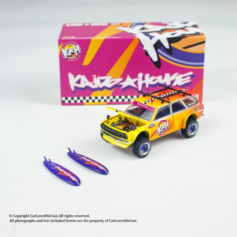 Kaido House 1:64 Datsun 510 tile jar travel simulation die-casting alloy open top car model desktop ornament collection boy toy