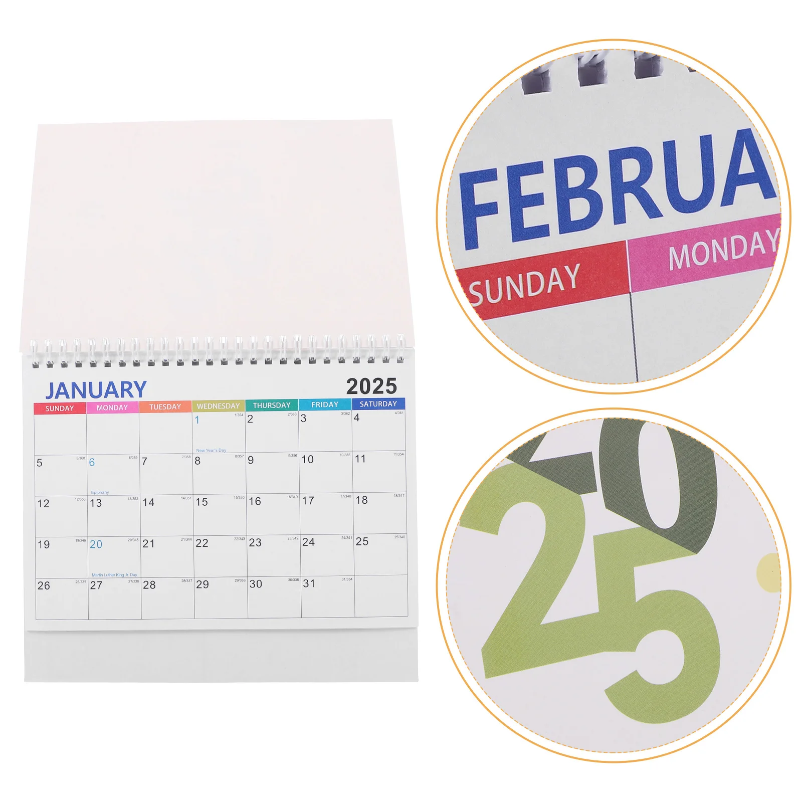 

Flip Desk Calendar 2025 Standing Block Calendar for Desktop Large Print Tear Resistant Paper Daily Planning Tool for Office Home