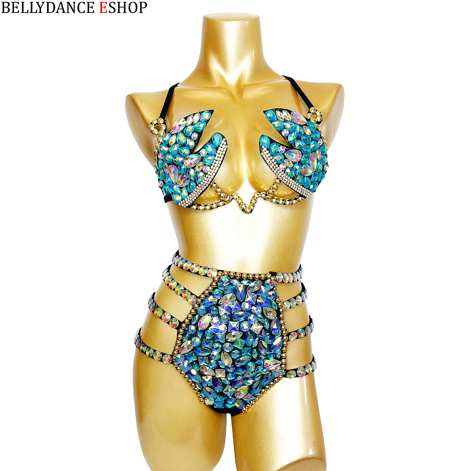 New Samba Carnival For Women Sexy Belly Dancing Wire Bra Bikini Set Outfits Rave Festival Nightclub Party Stage Lingerie Sets