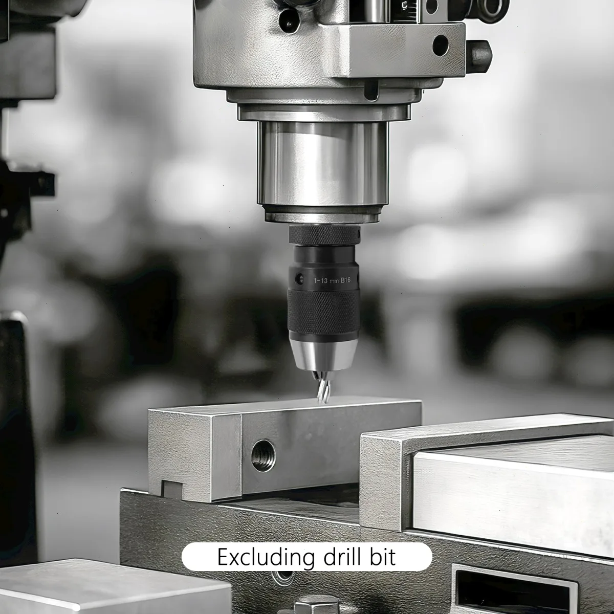 Drill Chuck, Self Tightening Keyless MT2 Shank B16 Chuck 1-13mm , 40CR Steel High Precision Chuck for Lathe Milling Machine