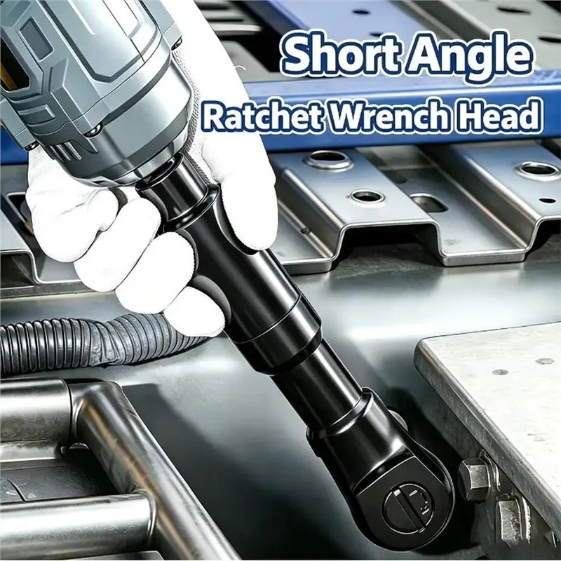 DTEN-Air Impact Adapter 1/2 Inch Drive 72 Tooth Ratchet Wrench Head, Short Angle High Torque Narrow Space For Motorcycle Auto